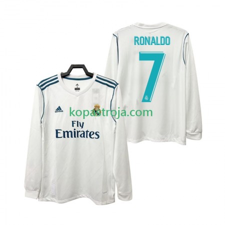 Billiga Fotbollströjor Real Madrid CRISTIANO RONALDO 7 2017 Retro Hemma tröja 2018 Långärmad